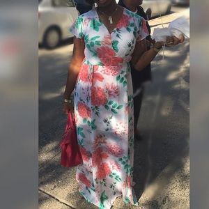 Sheer Maxi flower Print Dress